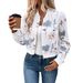 Women's Clothing Spring Elegant Women's Zipper Floral Print Long Sleeved Short Casual Jacket Coat_ecoleips.com