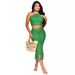 Women's Clothing Tassel Fishnet Knit Casual Two Piece Suit_ecoleips.com