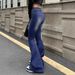 Women's Stretchy High-Waisted Flared Jeans - Slim Fit, Butt-Lifting & Retro Blue Denim For Sexy Streetwear Look (S-2xl)_ecoleips.com