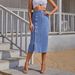 Women's Asymmetrical Side Slit Denim Midi Skirt – High Waist Slim Fit Casual Jean Skirt_ecoleips.com