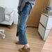 European American Style And Straight-cut Four-way Stretch Denim Jeans For Women, New Spring-summer Model, Petite_ecoleips.com