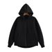 Women's Clothing Vintage Zip-Up Hoodie Sweatshirt Women's Streetwear Parka Coat With Hood, Loose Fit Casual Pullover, Polyester Fleece Lined_ecoleips.com