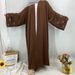 Luxury Rhinestone Muslim Abaya, New Elegant Long Sleeved Cardigan_ecoleips.com