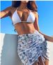 Women's Clothing Color Printed Split Gauze Skirt Bikini Gathered Three Piece Women's Swimsuit Bikini_ecoleips.com