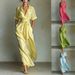 Elegant Retro Casual Dress AAA European Style Slimming Waist Cinching Solid Color Women's Cross Border French Resort Fashion_ecoleips.com