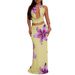 Women's Clothing Sexy Sway Collar Backless Halter Neck Slim Print Skirt Suit_ecoleips.com