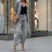 Women's Oversized Denim Suit Set Streetwear Blazer And Wide-Leg Jeans Distressed Wash Y2k Retro Two-Piece Outfit S-XL_ecoleips.com