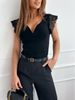 Women's Clothing Hot Sale Summer Lace Sleeveless Deep V Neck T Shirt_ecoleips.com