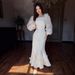 Spring Floral Maxi Dress – V-Neck Long Sleeve A-Line Dress With Lace Detailing (Xs-Xxl, Pink/White/Black)_ecoleips.com