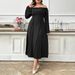Women's Clothing Large Size Women's Elegant Intellectual Style Dress Autumn And Winter One Shoulder Royal Sister Temperament Midi Dress_ecoleips.com