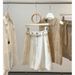 Women's White Cotton Linen Wide Leg Shorts Casual High Waisted Loose A-Line Style Flattering for Petite Figures Summer Straight Leg Pants_ecoleips.com