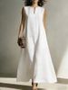 Women's Casual Sleeveless Dress Style Simple Versatile Spring Summer New_ecoleips.com