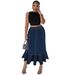 Women's Clothing Plus Size Women's Denim Long Skirt With Elastic Waist Fashion For Formal & Casual For Women_ecoleips.com