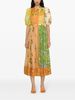 Women's Clothing Summer New Women's Clothing Floral Print Puff Sleeve Cotton And Linen Mid Length Dress_ecoleips.com