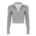 New European And American Style Solid Color Comfortable Versatile Sports Suit With Frayed Hem Slim-fit Sweatshirt +_ecoleips.com