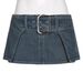 American Style Spicy Girl Design Two-Layer Ultra-Short Denim Vintage Waist Large Button Hip-Lifting Half Skirt_ecoleips.com