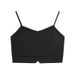 Versatile Short Camisole Women, Black Strapless With Chest Pads, Suitable For Wearing Under Blazer Or As A Top To Show_ecoleips.com