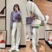 Aria Basics Lu Wide-Leg Softstrem Casual Sports Air Layer Long Women Loose High Waist Straight Pants_ecoleips.com