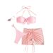 Women's Clothing Two Piece Swimsuit Sexy Bikini Three Piece Swimwear Polyester Regular Fit For All Seasons_ecoleips.com