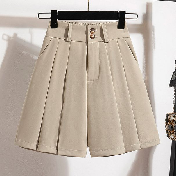Women's Clothing Large Size Fat Mm Suit Shorts Women Spring And Summer New High Waist A Line Casual Bottoming Outer Wear Wide Leg Hot Pants_ecoleips.com