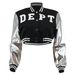 Women's Autumn/Winter Embroidered Sweatshirt Patchwork Ribbed Baseball Jacket Coat European American Style Towel Letter Design_ecoleips.com