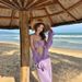 Beach Cover Up Dress - Long Crochet Knit Lace Kimono With Hollow Out Design, Boho Swimwear Coverup For Women, Summer Vacation & Pool Party_ecoleips.com