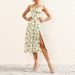 Floral Print High Slit Halter Dress For Women Tie Waist Backless Long Summer Dress_ecoleips.com
