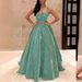 Women's Clothing New Tube Top Shiny Long Swing A Line Slimming Evening Dress_ecoleips.com