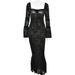 Women's Clothing New Trumpet Sleeve Sexy Lace Tube Top Long Skirt Fashionable Hot Girl Backpack Hip Dress_ecoleips.com