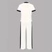 Women's European American Style Spring Summer Short Sleeve T-Shirt Casual Pullover Two Piece Set Elegant_ecoleips.com