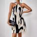 Women's Clothing Dress Women's New Fashion Casual Printing High End Halter Neck Women's Short Skirt_ecoleips.com