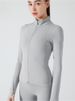 K Yoga Clothes Long Sleeved Warm And Velvet Jacket Zipper Sweater Fitness Stand Collar Tight Sports Running Women_ecoleips.com
