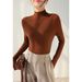 girl High-End Yangtze Yarn Water Ripple Seamless Full Wool Knitted For Women, Autumn And Winter Half High Collar Long Sleeve_ecoleips.com