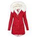 girl Girl Girl European And American Cross-Border New Style Top Parka Waist-Cinching Fleece-Lined Collar Poc Women's_ecoleips.com