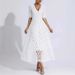 Women's Deep V Neck Mid Sleeve Knee Length Lace Evening Party Dress Elegant Formal Dinner Bridal Event Gown_ecoleips.com