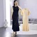 Summer Fashion High-End Women's Dress French Style Fit Slim Waist Long Knitted 26 New_ecoleips.com