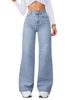 K Women's Elastic Loose Straight Leg Jeans_ecoleips.com