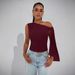 2025 Summer New Fashion Street Style Slim Fit Ribbon Knot Asymmetrical Neck Solid Color Sleeveless Top_ecoleips.com