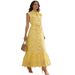 Women's Elegant Sleeveless Long Dress Lace Trimmed Slimming Waist Floral Print Vacation Style Autumn Clothing for Women_ecoleips.com