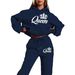 Women's Fashion Streetwear Hip Hop Hoodie Sweatshirt Set Letter Print Casual Warm Autumn Winter Outfit Sweatpants Included_ecoleips.com