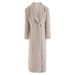 Temperament Woolen Coat Women's New Winter Double-breasted Waist Design Extended Coat_ecoleips.com