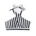 Women's Clothing Striped Halter Neck Sexy Swimsuit Women's Beach Bikini Hot Spring Swimsuit Top_ecoleips.com