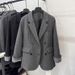 girl Girl Girl 2025 New Korean Style Inner Cotton-Padded Blazer Down Jacket For Women Winter Small Size Rolled Sleeve Elegant Wool Coat_ecoleips.com