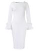Women's Clothing Winter New Fashion Solid Color Hip Bell Sleeve Dress_ecoleips.com