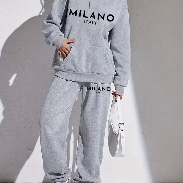 Women's Clothing Unisex Printed Hoodie Sweatshirt Set With Pockets - Casual Streetwear Pullover Hooded Sweatshirt & Joggers In Soft Cotton Blend_ecoleips.com