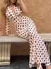 Mozision Polka Dot Backless Sexy Maxi Dress Women Elegant Halter Deep V Neck Sleeveless Bodycon Split Club Party Long Dress_ecoleips.com