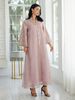 Elegant Embroidered Abaya Dress With Sheer Lace & Sequins – Modest Islamic Maxi Gown For Women, Flowy Bell-Sleeve Dubai Style Long Dress_ecoleips.com
