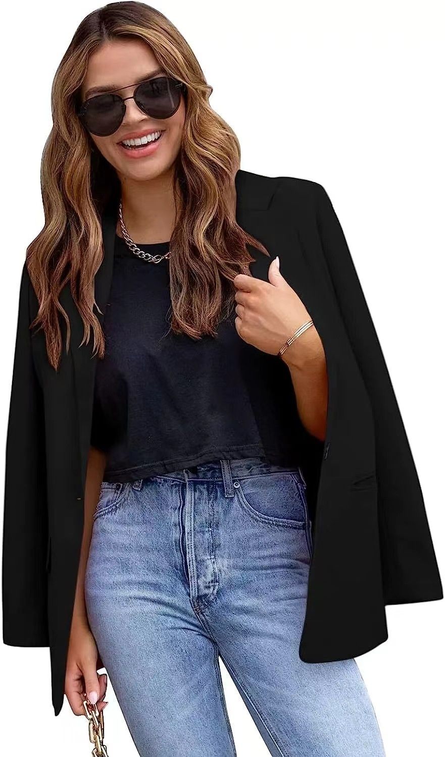 Womn's Fashion Blazr For Forign Trad, Cross-Bordr Casual Suit Jackt, Elgant Commuting Slim-Fit Short_ecoleips.com