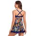 Women's Floral Print Swimsuit Two-Piece Bikini Set High Waist Swimwear With Soft Padded Top & Adjustable Ties - Plus Size Swimsuits For Women_ecoleips.com