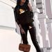 Women's Clothing Autumn Winter Zipper Bear Print Hooded Two Piece Set Casual Fashionable Style Clothing Long Sleeve For Formal & Casual For Women_ecoleips.com